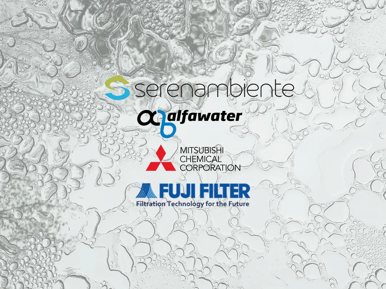 Serenambiente, Alfa Water, Mitsubishi Chemical Corporation and Fuji Filter logos