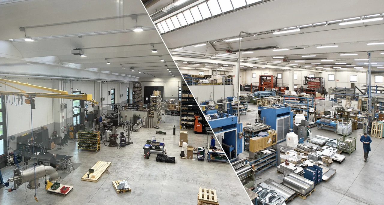 Stainless steel production floor